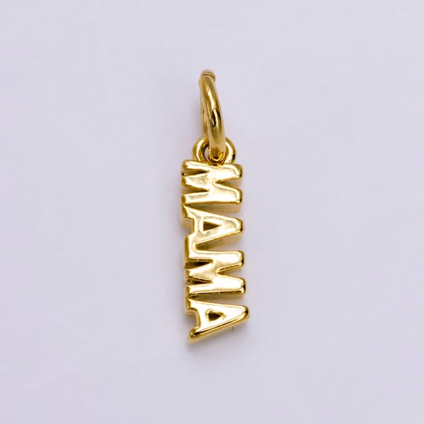 Dainty Mama Word Charm 24K Gold Filled Mothers Day Gift Jewelry Supply for Bracelet Necklace Component DIY Jewelry Making Supply AC1464