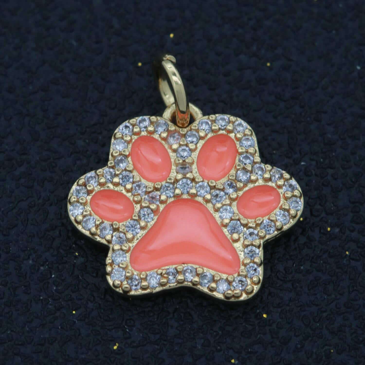 Ciondolo Zampa Di Cane In Argento 925 Con Smalto Rosa E Zirconia - Per Bracciale Charm - Regalo Per Amanti Animali - 4