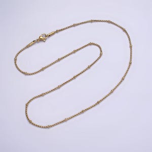 Stainless steel 2mm satellite box 18 inch chain necklace in gold | wa-2024
