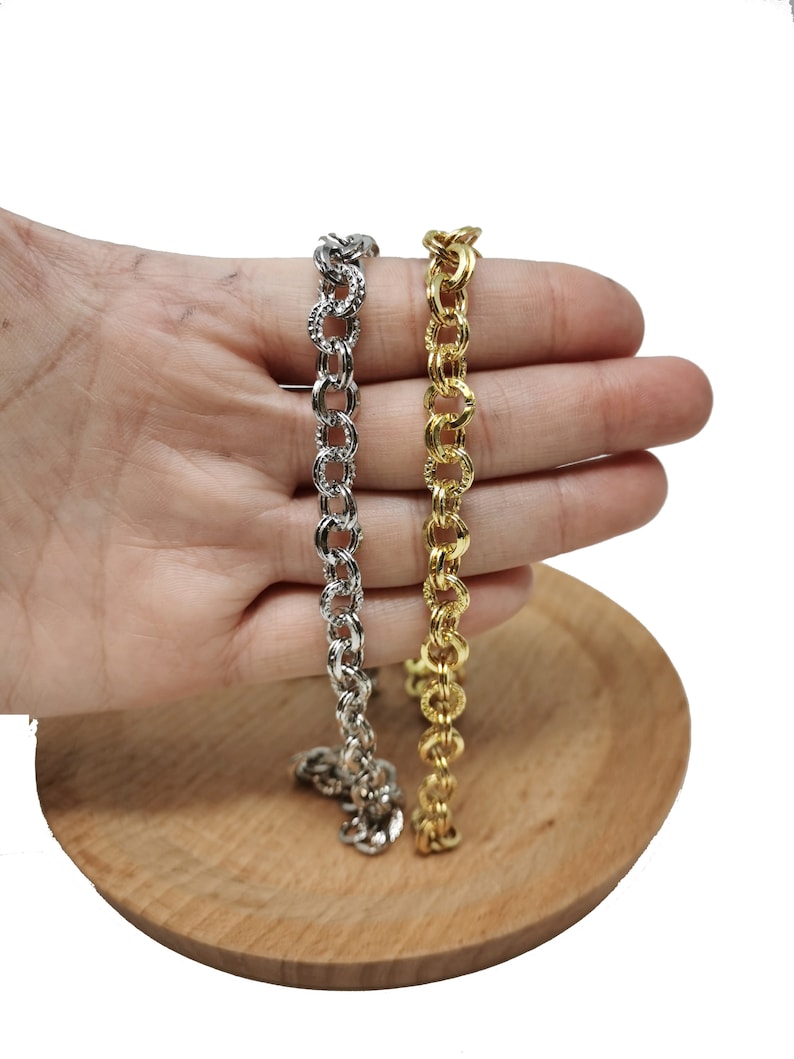 14K Gold Rolo Cable Chain by Yard Rolo Cable Chain Etsy