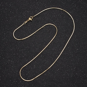 Dainty Herringbone Chain Necklace - 1.3mm 14k Gold Filled Snake Chain - 18 inches Layering Necklace Ready To Wear w/ Lobster Clasp WA1639