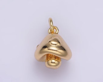 Gold Mushroom Charm Small Unique Magic Mushroom Pendant Jewelry Gift Idea for Bracelet Necklace Earring Component DIY Jewelry AG418