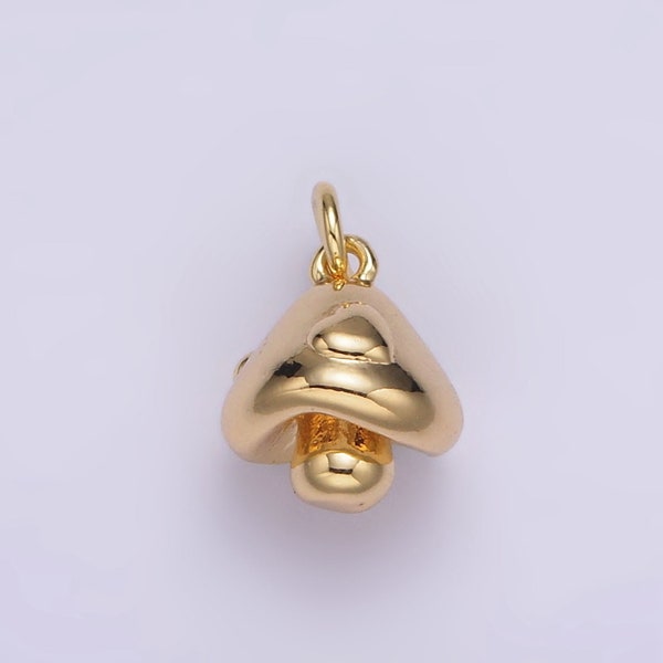 Gold Mushroom Charm Small Unique Magic Mushroom Pendant Jewelry Gift Idea for Bracelet Necklace Earring Component DIY Jewelry AG418