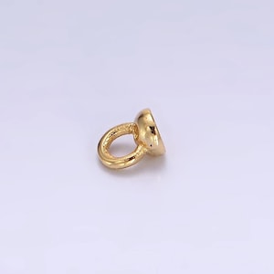 Gold bead and pearl cap with peg for top beads minimalist charm supply component | ag105
