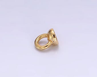 Gold bead and pearl cap with peg for top beads minimalist charm supply component | ag105