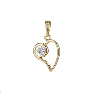 1pc 14k Gold  Micro Pave CZ Heart Pendant Charm, Micro Pave CZ Pendant Charm,  Pendant, For DIY Jewelry