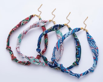 Colorful Scarf Necklace 16.6 inch Make your own Scarf Necklace Charm Jewelry Supply with PVD Gold Stainless Clasp WA1653