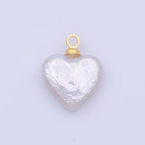 Herz Perlen Charme Gold 14.1x11.5 mm weiße barocke Süßwasserperlen für Halskette Armband Ohrring Hochzeit Schmuck machen minimalistisch c-188