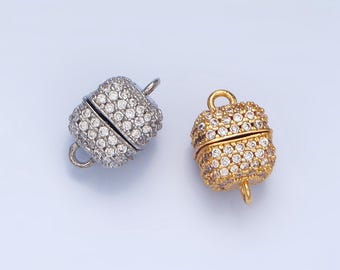 Gold Cube magnetische sieradensluiting Gouden micro-pave-sluiting Sierlijke vierkante stijlsluiting voor het maken van sieraden Z895