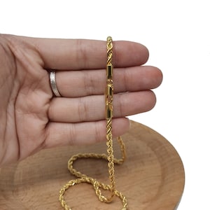 1pc 19.7&#39;&#39; Ready to Use 24K Gold  Rope Necklace Chain, Layering Bold Rope Chain Dainty Necklace, For Pendant Charm Necklace, CH-886