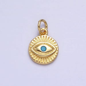 15,6 x 9,8 mm 24-karatowe złoto wypełnione urok złego oka mini amulet charms do naszyjnika bransoletki kolczyk komponent biżuteria dostaw ac450