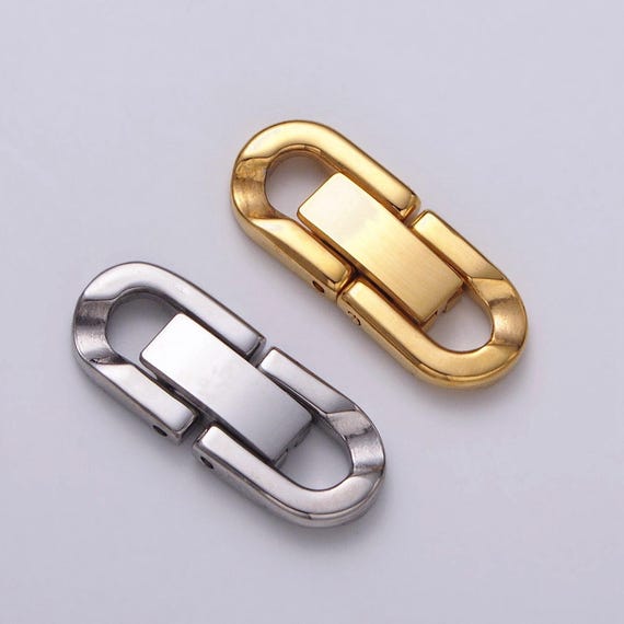 Stainless Steel Fold Over Clasps Extender Clasp Closure Gold End