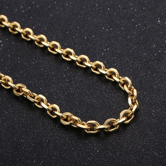 Gold Rolo Cable Chain by Yard Chunky Cable Rolo Chain by Etsy