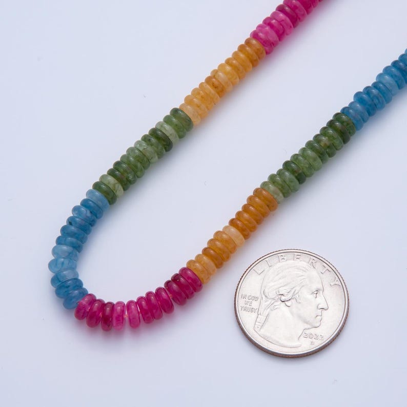 One Colorful R Bead Rainbow Colorful Agate Rondelle Beads 4x6 Mm Mix Color Candy Beads ...