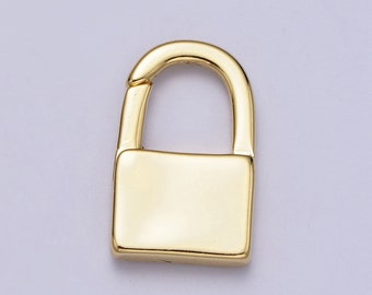 Padlock Spring Clasp, Minimalistic Gate Clasp Push Gate Ring Clasp, Spring Gate Lock Charm Supply | Z037