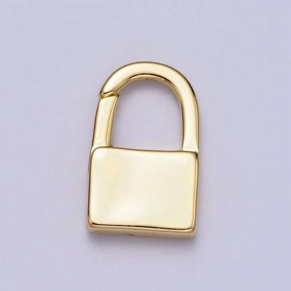 Padlock Spring Clasp, Minimalistic Gate Clasp Push Gate Ring Clasp, Spring Gate Lock Charm Supply | Z037