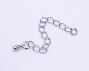 1 paquete (8) de extensores de plata con dije de péndulo, cadena de eslabones de cable de 2,5 pulgadas Z-791