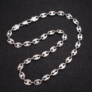 Bold anchor link necklace silver mariner chain necklace for men women necklace 8mm width link ready to wear necklace layering wa-1596
