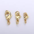 Wholesale lobster clasp gold lobster claw with jump ring for jewelry making, 3 different size and quantities, supp-1065 - 1073