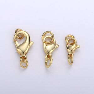 Wholesale lobster clasp gold lobster claw with jump ring for jewelry making, 3 different size and quantities, supp-1065 - 1073