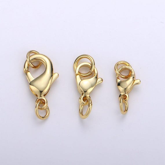 Wholesale lobster clasp gold lobster claw with jump ring for jewelry making 3 different size and quantities supp 1065 1073
