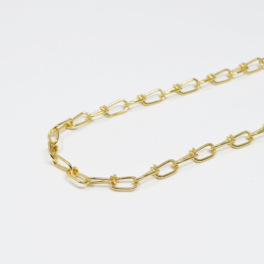 Figure 8 Twisted 24k Gold Plated Chain by Yard, Gold Figure Eight Chain ...
