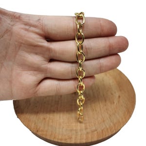14k gold filled cable chain by yard, gold filled cable chain, wholesale bulk roll chain for jewelry making, width is 7mm, 99