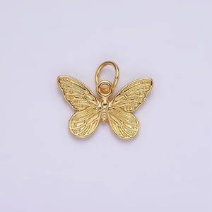 Pingente adicional em forma de borboleta, mariposa, inseto ou animal, preenchido com ouro 14k | ag406