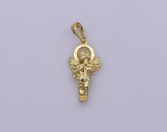 14k gold filled engeltje met kruis hangers • cherubijn engel amulet bedel voor kerst vakantie seizoen cadeau-sieraden
