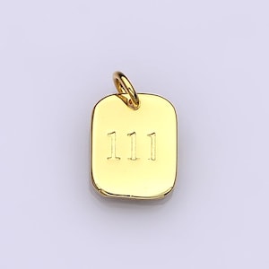 Dainty gold filled angel number charm mini tag lucky number for necklace bracelet component personalized jewelry ad093