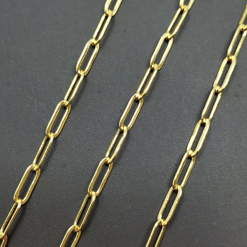 Gold Paperclip Rolo Cable Chain by Yard Cable Rolo Chain by Etsy