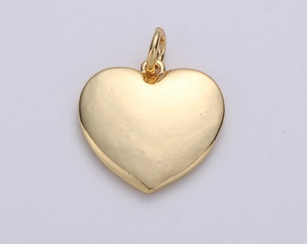 Small Heart Charm - Dainty Gold Mini Heart Add On Charm - Dainty Heart - Love Inspired Gold  Heart Pendant, D-615