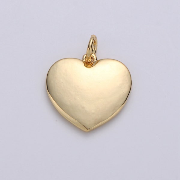 Small Heart Charm - Dainty Gold Mini Heart Add On Charm - Dainty Heart - Love Inspired Gold  Heart Pendant, D-615