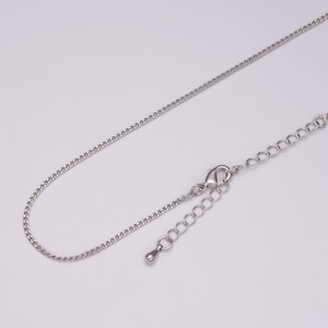 1pc 17.5&#39;&#39; Ready to Use White Gold Cuban Curb Rolo Necklace Chain, Layer Chain Dainty Necklace, For Pendant Charm Necklace wa-435