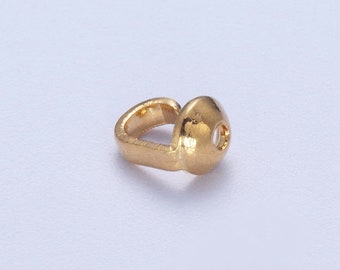 1 bag (50PCS) 4.8mm Gold Bead Tips, 24K Gold Filled Bead Tips Supply for Jewelry Making | K-031