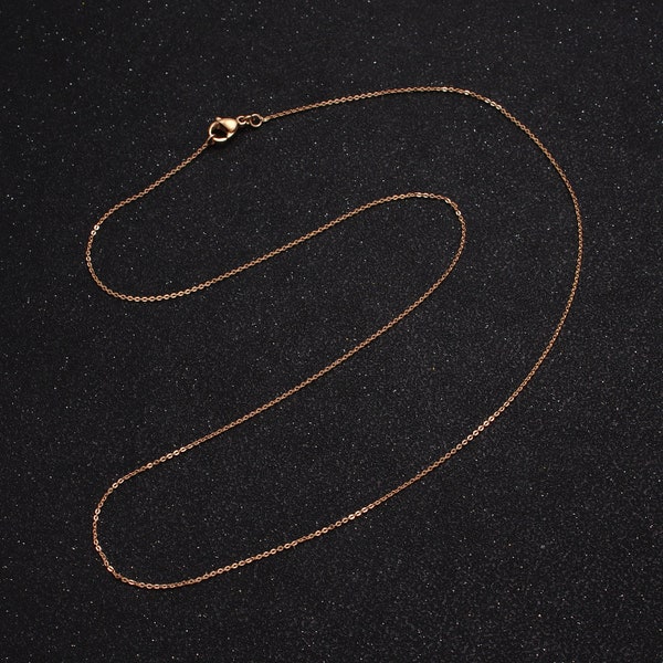 19.5'' Ready to Use 18K Gold Filled Thin Rolo Necklace Chain Layering Cable Chain Dainty Necklace For Pendant Charm Necklace Making WA1605