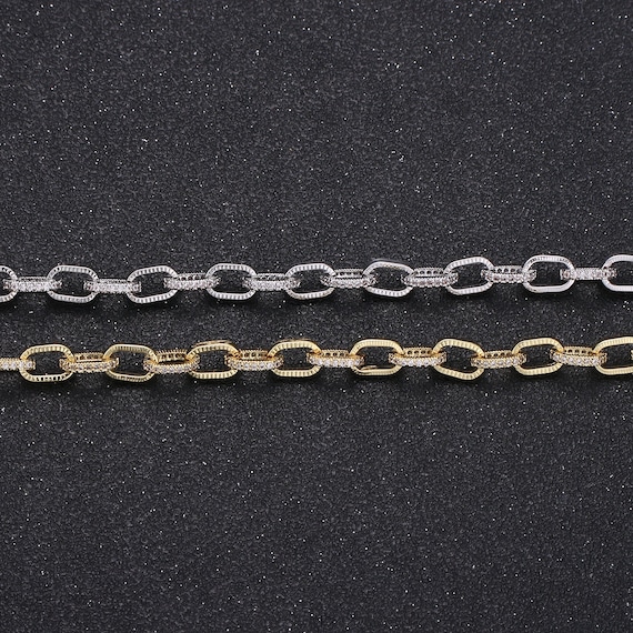 14K Micro Paperclip Chain