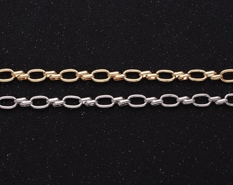 16K Gold Filled Oval Link Chain Chunky Unfinished Chain by Yard for Handmade Supply 6.1mm | Roll-1313 1314
