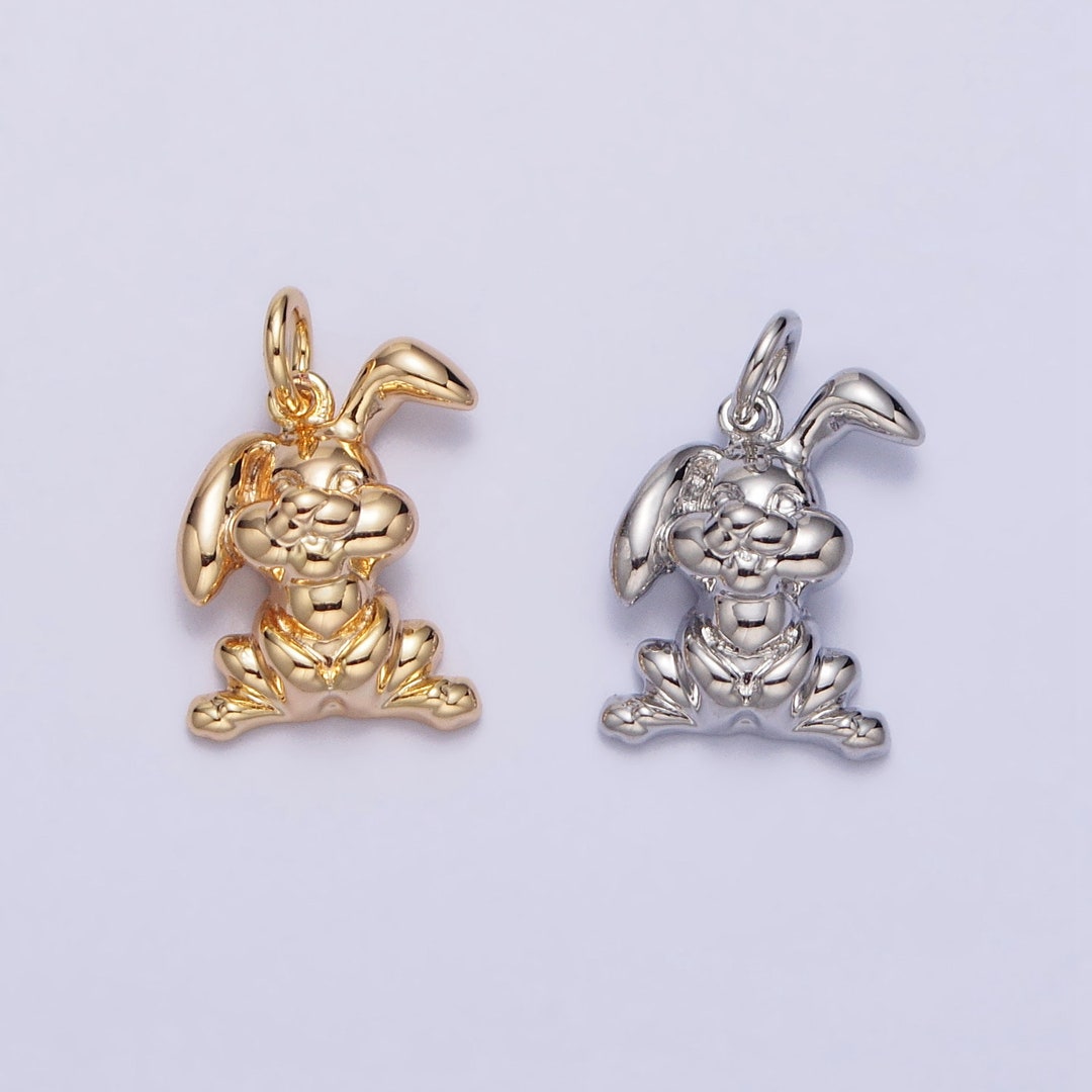 Mini Gold Rabbit Charm for 2023 Chinese New Year Animal Sign Jewelry