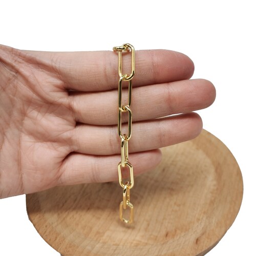 Gold Paperclip Chain by Yard Oval Link 