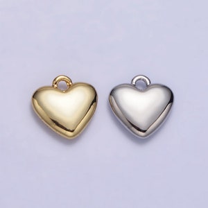 14K Gold Filled Small, Dainty, Tiny Heart Pendant Charm For Valentine Necklace Bracelet Jewelry Making Supplies AC347
