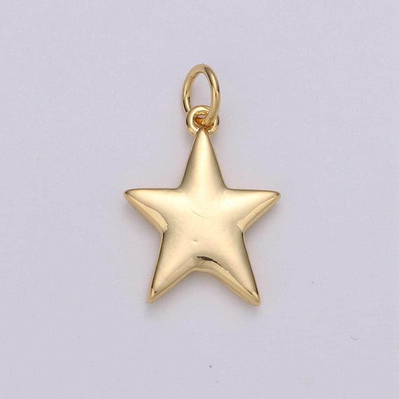 Gold mini star charms double sided charm for necklace earring bracelet jewelry making supply celestial jewelry