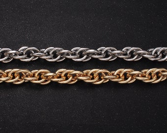 24K Gold Filled 13.3mm Singapore Twist Unfinished Statement Roll Chain by Yard For Jewelry Making Component | Roll-1183 Roll-1184