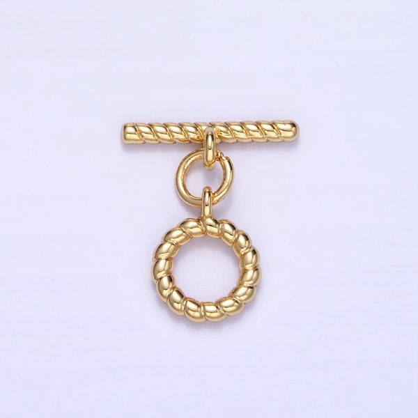 Mini 14K Gold Filled Rope OT Toggle Clasps Twisted End Clasp for Jewelry Handmade Making Bracelet Necklace Bar Fancy Clasp Z-769