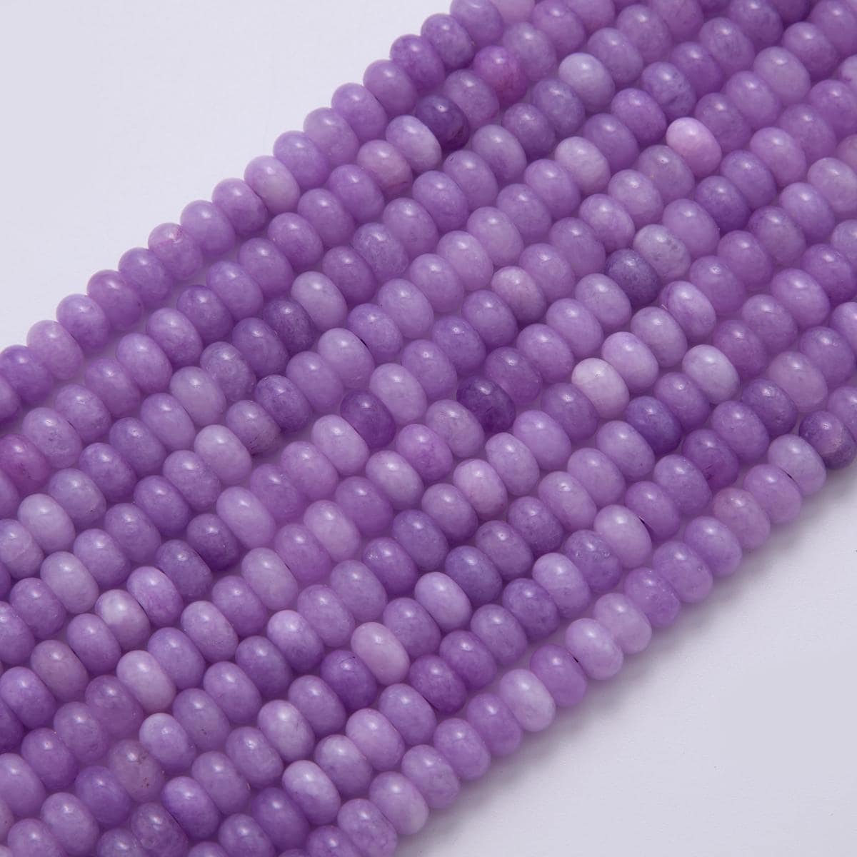 8mm Light Purple Amethyst Natural Gemstone Rondelle Bead Strand Finding | WA-584