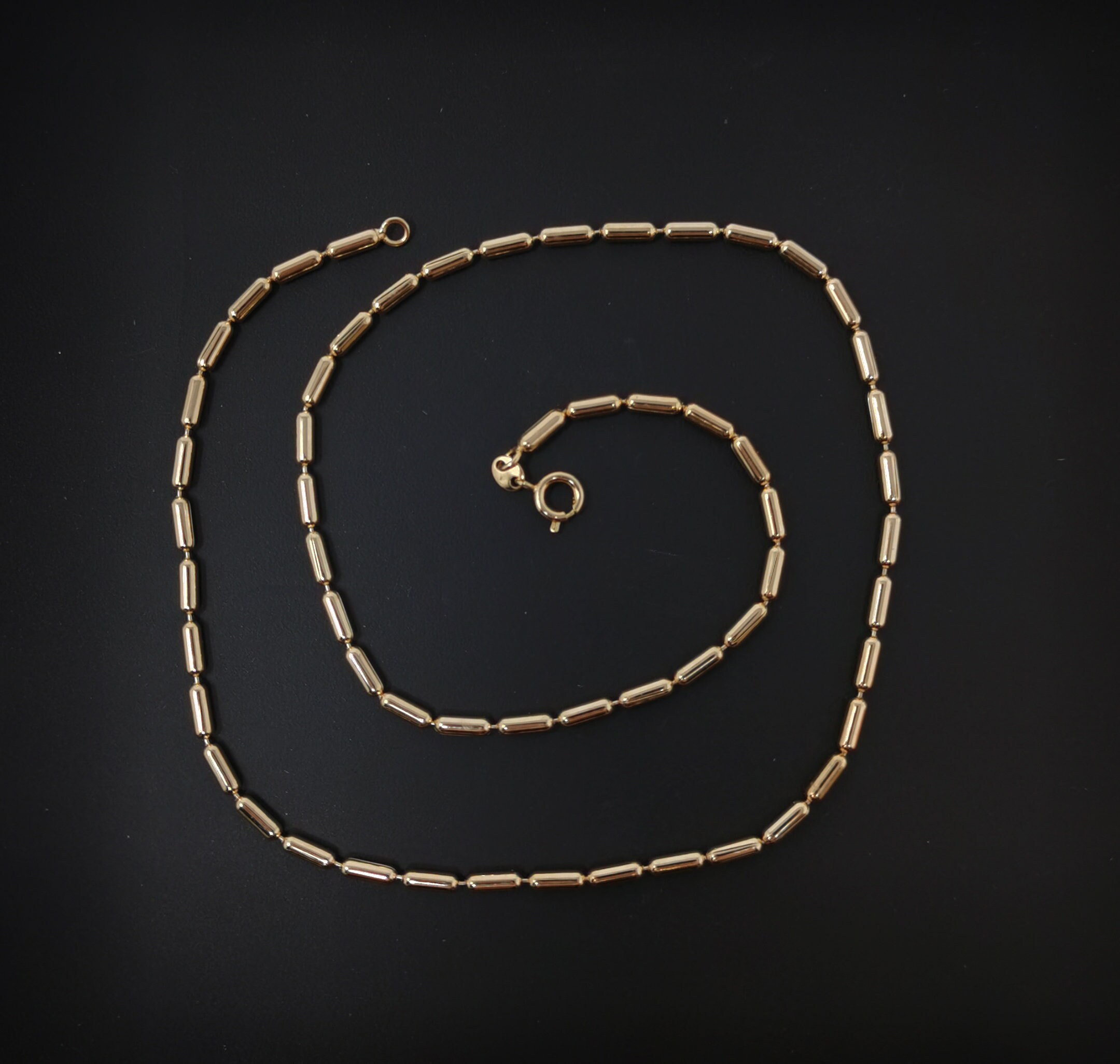 1pc 17.7'' Ready to Use Gold Sausages Link Necklace Etsy