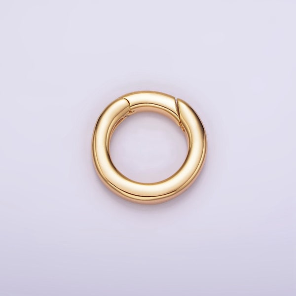 Dainty Gold Spring Gate Ring, Push Gate ring 20mm Round Circle Ring Charm Holder Gold Clasp for Jewelry Clasp Z-520