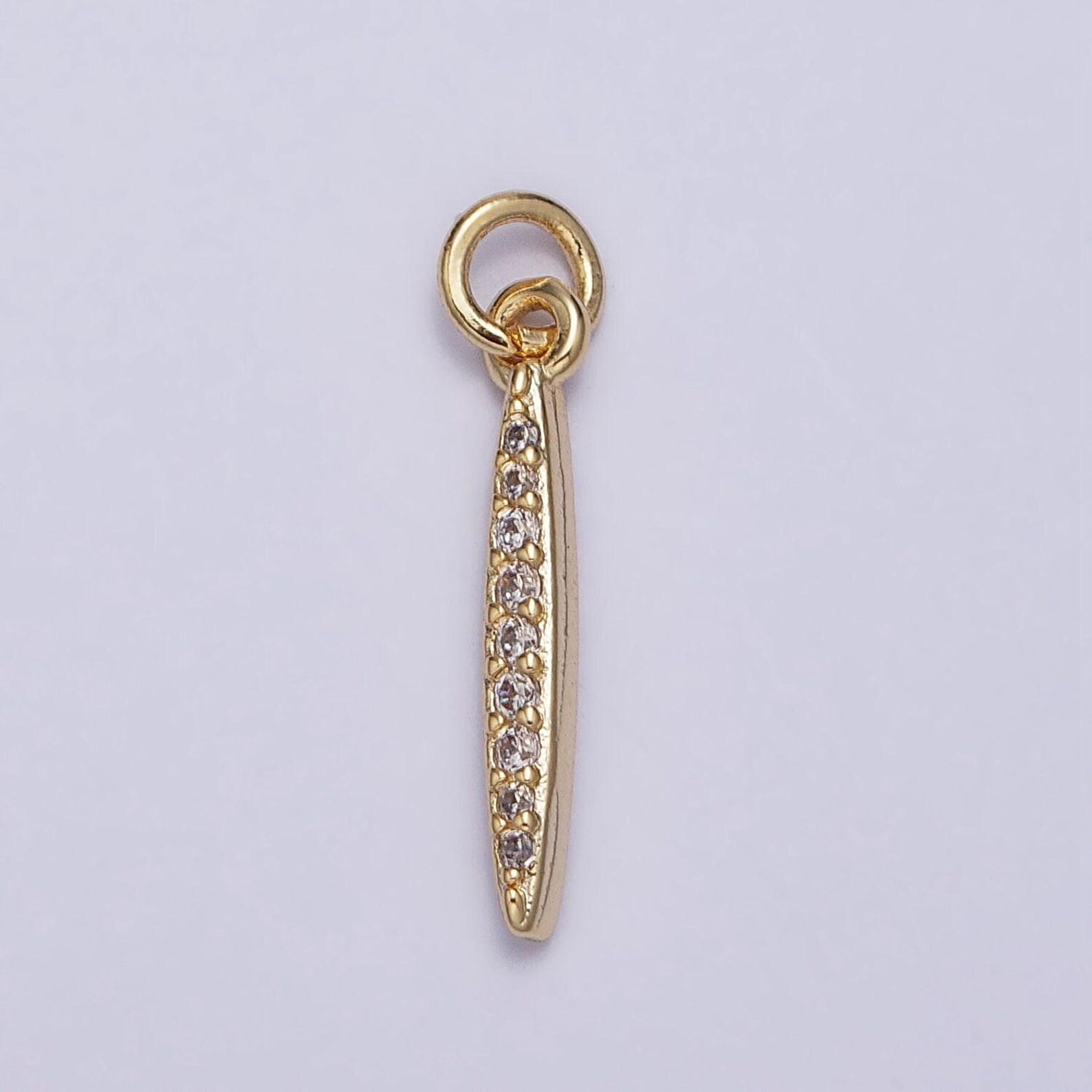 Pin Lineal 16k Gold Filled Mini Pin Linear Stone Short Bar Micro Paved Cz Add-on ...