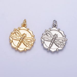 Dainty Gold Dragonfly Charm, 16K Gold Plated Brass Insect Pendant for Bracelet Necklace Earring Component AC757