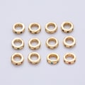 18k gold filled 11mm rondelle big hole spacer beads large hole spacer beads sliding beads with CZ Stone for charm necklace | BEADS-00125